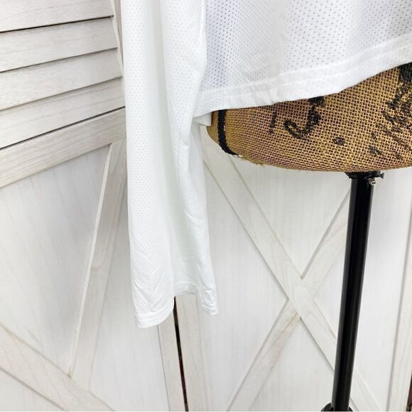 Fabletics Kaia Cropped Hoodie White XL Light Weight Perforated - Picture 9 of 14